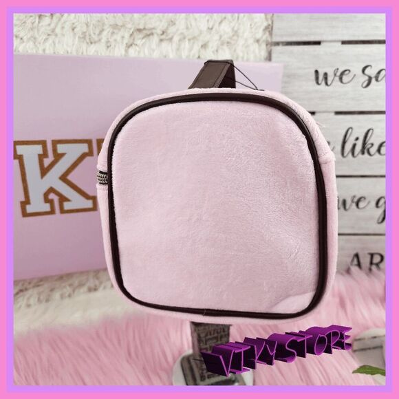 💕 NWT Juicy Couture Pink Velvet Train Case Front & Top Zippers #7199 💕 - Picture 3 of 6